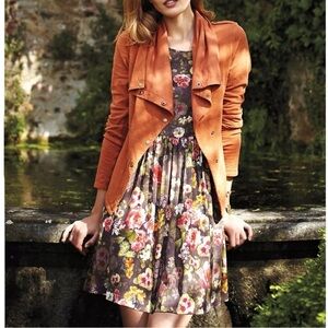 Sam & Lavi Floral Mini Dress with Orange Jacket